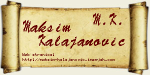 Maksim Kalajanović vizit kartica